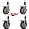 Service Caster 5'' Maroon Poly Swivel 1-1/8'' Expanding Stem Caster Set Total Lock Brake, 4PK SCC-EXTTL20S514-PPUB-MRN-118-4 - alternate 2